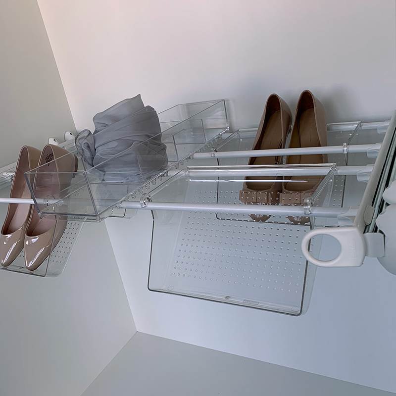 Plus - Shoe rack 4V+1J - white - white - transparent polycarbonate 2